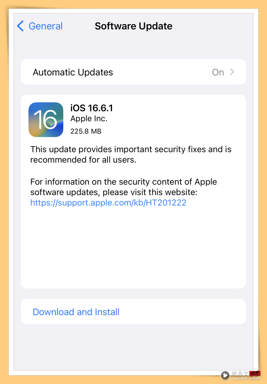 科技 I iOS 16.6.1 正式版发布! 修复一个安全漏洞！ 更多热点 图1张
